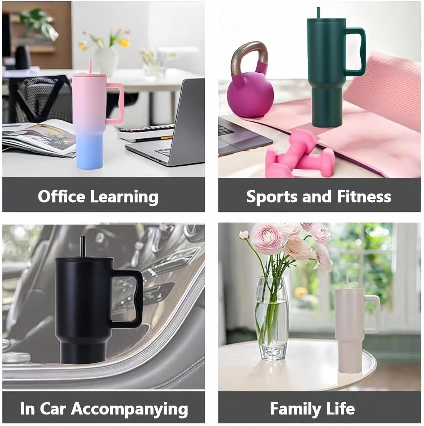 Personalized 1200ML Stainless Steel Tumbler – Dual Tone Pink Blue | Leak-Proof, Double Insulated, With Straw