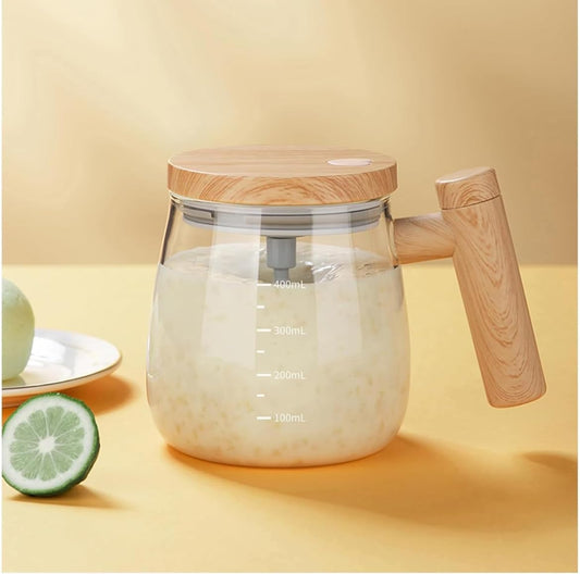 Glass Self-Stirring Mug – 400ML Electric High-Speed Mixing Cup | Rechargeable Auto Stirring Mug for Coffee, Milk & Protein