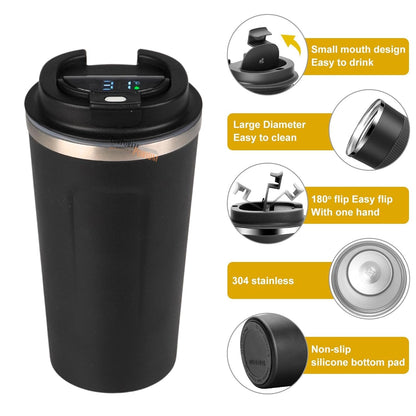 Personalized Smart Coffee Mug – 510ml Digital Temperature Display | Vacuum Insulated Thermos Flask
