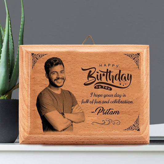 Customized Birthday Engraved Wooden Photo Frame